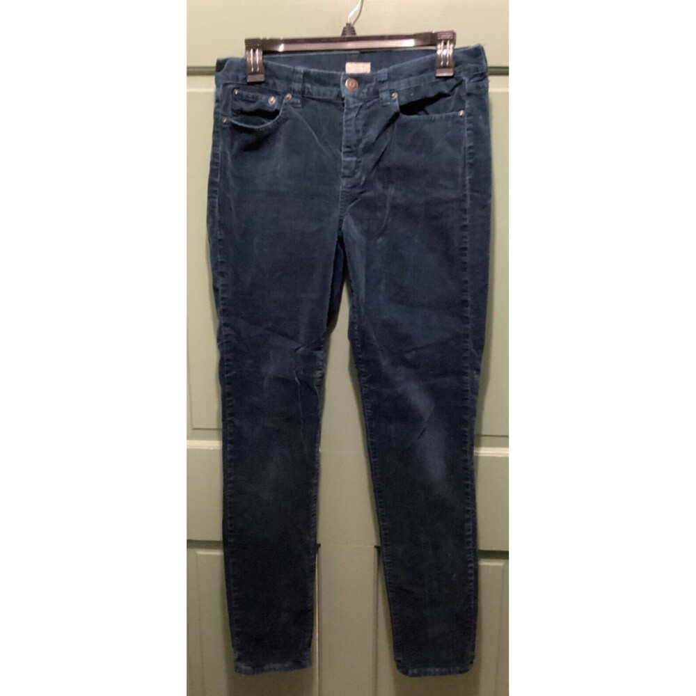 J. Crew Women's Blue Size 29 Stretch Mid-Rise Skinny Velvet Denim Jeans